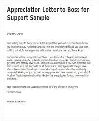 Appreciation Letter Boss For Support Sample Thank You Manager Your Appreciation Letter Letter To Boss Appreciation Letter To Boss