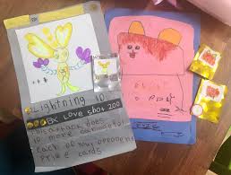 Other materials, such as stickers or photos, can be used if you want to use those as your artwork. My Kids Made Me Homemade Pokemon Cards Of Their Own Creation For Valentines Day Pokemontcg