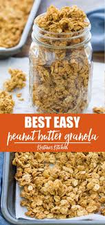 4 Ingredient Peanut Butter Granola In 2020 Granola Recipe Homemade Easy Granola Recipe Homemade Snacks