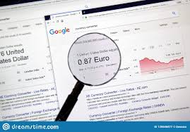Google Currency Converter Page Editorial Photography