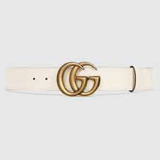 Whether they're made from leather or classic monogram canvas. White Wide Leather Belt With Double G Buckle Gucci Us
