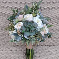 Add a message at checkout with your wedding colors and we'll customize for your special day. Green And White Bouquet Succulent Bouquet Faux Flower Bouquets By Bloominglovelybouquets Faux Flower Bouquets Artificial Wedding Bouquets Flowers Bouquet