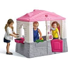 Step2 Neat And Tidy Pink Cottage Playhouse For Toddlers Walmart Com Play Houses Toddler Playhouse Kids Playhouse