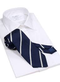Silk Bar Striped Tie In Navy And Silver The Ben Silver Collection