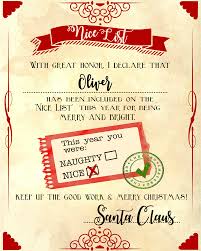 Santa Nice List Free Printable Certificate Santa S Nice List Free Printable Certificates Christmas Nice List