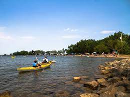 The beach and park are on lake newell. Lake Newell Alberta Canada