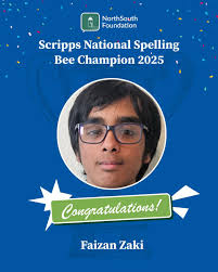 Congratulations 👏🎉 Faizan Zaki, a North South Foundation trained Scripps  National Spelling Bee champion of 2025. #hyderabad #Telangana  #telanganabidda Scripps National Spelling Bee Coached by Rishik Gandhasri a  2019 champion, and proud
