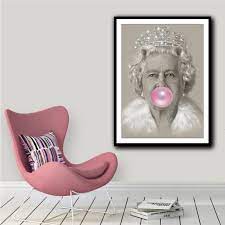 Discover our selection of abstract art prints here we gather art prints, fine artprint and poster art of various styles, perfect eye catchers for your. Queen Elizabeth Ii Pink Bubble Gum Framed Wall Art Print