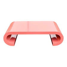 1980s Post Modern Pink Laminate Waterfall Coffee Table In 2020 Coffee Table Coffee Table Wood Simple Furniture Design