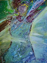 Contemporary Acrylic Painting Faceless Victorious Woman Victory Overcomer Embellished Pour Arise Painting Acrylic Painting Prophetic Painting