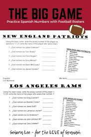 Spanish Numbers 1 100 Activity Spanish Super Bowl Worksheet Spanish Teacher Resources Middle School Spanish Lessons Middle School Spanish