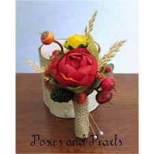 One way to save money on your floral arrangement is to choose less expensive flowers as your central wedding flower. Premium Real Touch And Silk Flower Autumn Fall Bridal Bouquet And Groom Boutonniere Harvest By Posies And Pearls