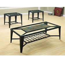 One of the best coffee tables my sister has ever used is a slate top coffee table. Glass Occasional Tables 3 Pc Slate And Glass Coffee End Table Set 55040 Wd Nationalfurnishing Com