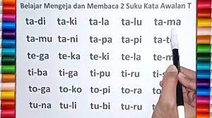 Belajar membaca anak tk sd satu suku kata | dua suku kata belajar bersama, belajar membaca dan mengeja 2 dan 3 suku. Belajar Mengeja Dan Membaca 2 Suku Kata Awalan T Untuk Anak Anak Youtube