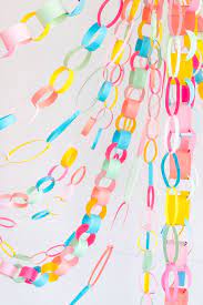 Rainbow Paper Chain Garland Oh Happy Day Homemade Party Decorations Paper Party Decorations Diy Party Decorations