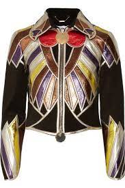 Givenchy Cropped Patchwork Metallic Leather Jacket Net A Porter Com Real Leather Jacket Coloured Leather Jacket Colorful Leather Jacket