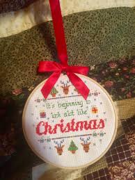 I joined the sides, fringed the edges and attached a ribbon hanger. Fo Christmas Is Over But I Wanted To Share My First Cross Stitch Attempt Crossstitch