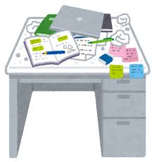 汚い会社の机のイラスト | かわいいフリー素材集 いらすとや