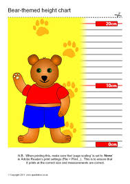 Teddy Bear Themed Childrens Height Chart Sb5782 Sparklebox