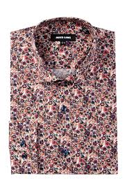 floral trim fit dress shirt