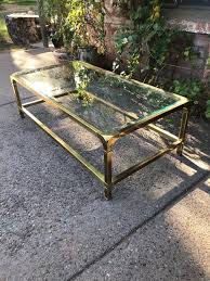 Please confirm item location ny or nj with dealer. Vintage Mid Century Mastercraft Brass Coffee Table With Chip Free Beveled Glass Brass Coffee Table Vintage Mid Century Mastercraft