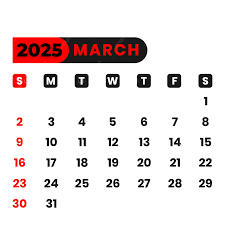 Calendario Marzo 2025 Vector PNG ,dibujos Marzo, Calendario, 2025 PNG y  Vector para Descargar Gratis | Pngtree