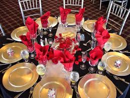 Black And Gold Wedding Reception Decorations Black With Red Table Design My Tucson Wedding Black And Gold Party Decorations Gold Table Setting Black Party Decorations