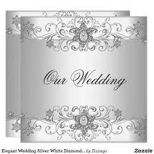 Elegant Wedding Silver White Diamond Jewel Invitation Zazzle Com Silver Wedding Invitations Diamond Invitations Elegant Wedding Invitations