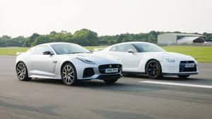 Top Gear Drag Races Jaguar F Type Svr Vs Nissan Gt R Top Gear