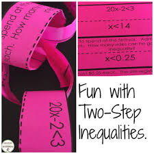 My Middle School Math Students Love This Activity For Two Step Inequalities I Set Up At A S Inequality Common Core Math Middle School Inequalities Activities