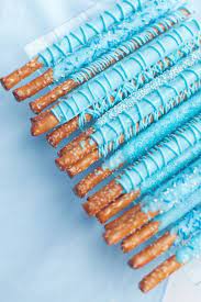 Baby Blue Chocolate Covered Dipped Pretzels Baby Shower Favors Boy Baptism Party Baby Shower Desserts Boy Dipped Pretzels Baby Shower Baby Boy Shower Favors