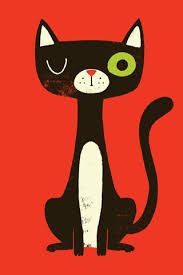 Black And Red Cat Tigerprint Black Cat Art Cats Illustration Cat Art Print