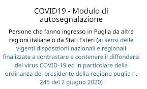 Info su banche, scuole, annunci, cap, prefissi, statistiche e altri dati utili. Coronavirus Puglia Finalmente Online Il Modulo Per Chi Arriva Emiliano Sotto Attacco Dopo Il Caos