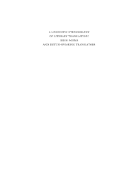 Https Silo Tips Download A Linguistic Ethnography Of Literary Translation Irish Poems And Dutch Speaking