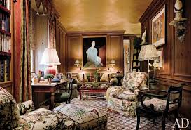 Traditional Office Library By Mario Buatta To Create The Library Of A Manhattan Penthouse Designer Mario Buatt American Interior Mario Buatta Classic Interior