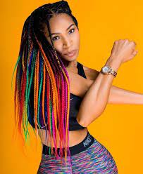 20 Rainbow Braids Inspo For Your Next Hair Appointment Kaynuli In 2021 Hair Styles Ombre Braid African Braids Hairstyles