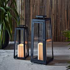 20' silver wire indoor/outdoor led string lights. Porto Black Metal Solar Lanterns Duo Lights4fun Com