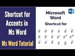 Shortcut For Typing Vector Arrow Hat Cap Bar Dot Double Dot Other Accent Over Letter In Word Youtube