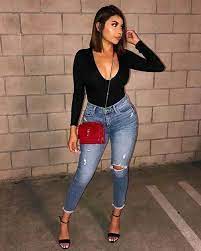 I paired light wash mom jeans with a ruched. 25 Simple Night Out Outfits That Are Really Effortless Outfit Styles