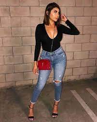 I paired light wash mom jeans with a ruched. 25 Simple Night Out Outfits That Are Really Effortless Outfit Styles