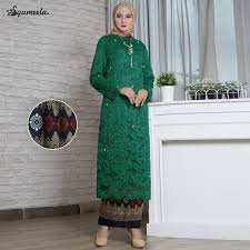 Contoh gambar kebaya muslim di atas cocok untuk para remaja putri hingga perempuan dewasa. Jual Premium Baju Muslim Dress Pesta Baju Kurung Modern Kebaya Modern Hijau Edisi Lebaran Di Lapak Serba Serbi Bukalapak