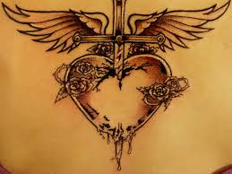 Grey ink cross and angel wings tattoos designs. Angel Tattoos 45 Unbelievable Collections Design Press