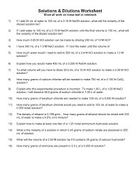 Answers serial dilutions practice worksheet biol 307 studocu. Solutions Dilutions Worksheet