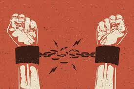 Human Hands Break The Chain Protest Art Broken Chain Illustration