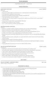 Recruitment Specialist Resume Sample Mintresume