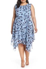 eliza j floral handkerchief hem dress plus size nordstrom rack