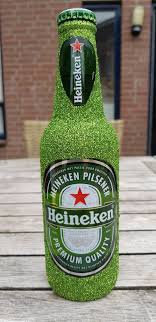 Heineken Beer Glitter Bottle Light Green Bier Fles Lichtgroen Beer Bottle Diy Green Beer Bottles Heineken Bottle