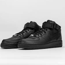 Even at a magnified look, these two silhouettes can barely show a inspired by the air jordan xi's cool grey tone, the nike air force 1 mid injects the grey detailing in the af franchise. Nike Air Force 1 Mid Gs Black Black 314195 004 Queens