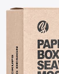 Download Kraft Paper Box With Seaweed Mockup In Box Mockups On Yellow Images Object Mockups