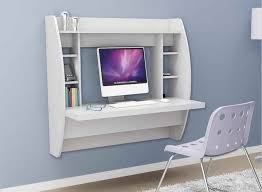 Meja koputer model simple kayu jati kmt 009, ukuran : Meja Komputer Menempel Dinding Mewah Warna Putih Desain Meja Komputer Ruang Kerja